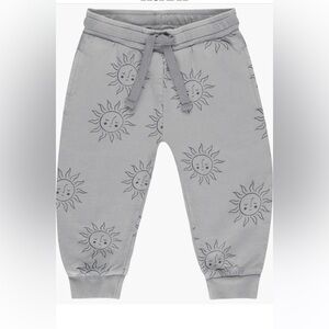 NWT Rylee + Cru Sun Print Knit Joggers in Dusty Blue size 18-24 months
